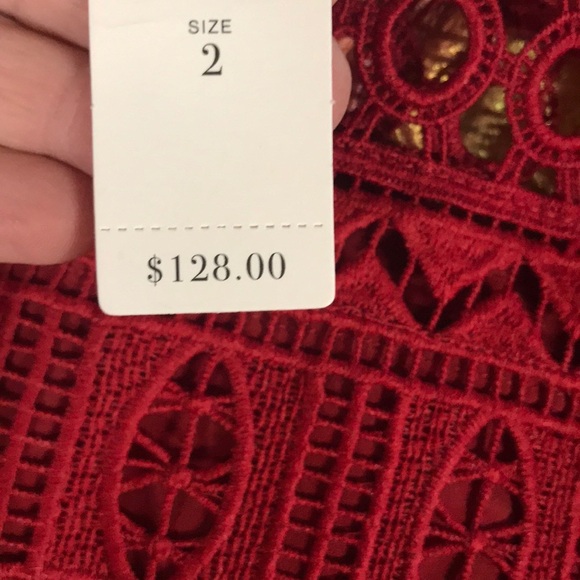 Anthropologie Moulinette Souers red lace peplum 2 - Picture 5 of 5